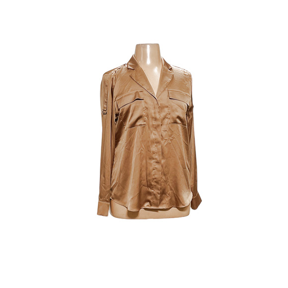 WHBM Brown Button-Up Top - Picture 1 of 4